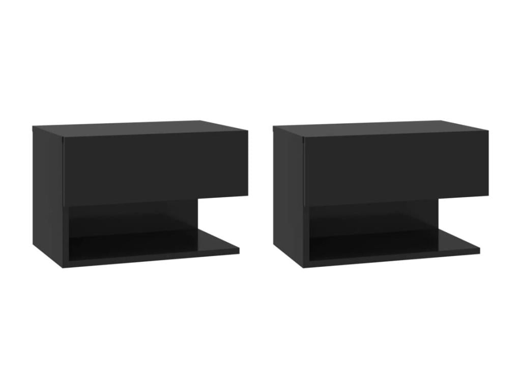 46 x 29 x 30 cm Nightstand Wood Black