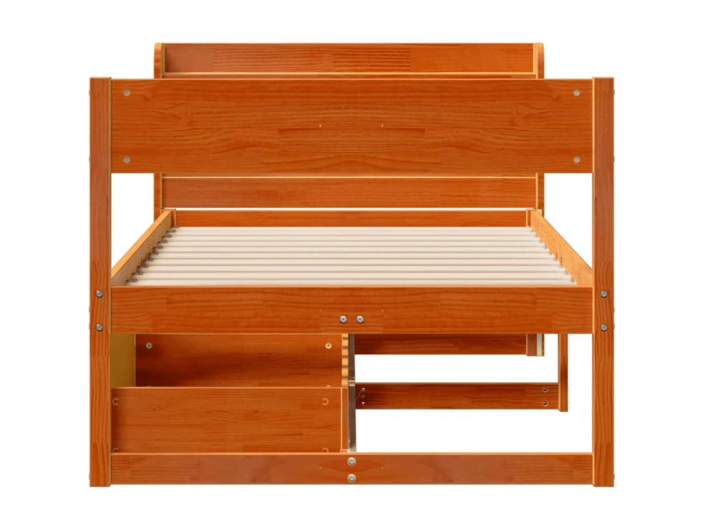 90 x 200 cm Bed Frame without Mattress Wood Brown
