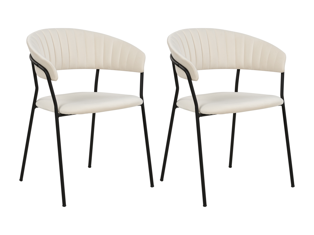 55 x 55 x 78 cm Chair Set of 2 Velvet White