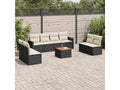 61 x 62 x 69 cm Patio Furniture Set 9-piece Resin Wicker Resin Black