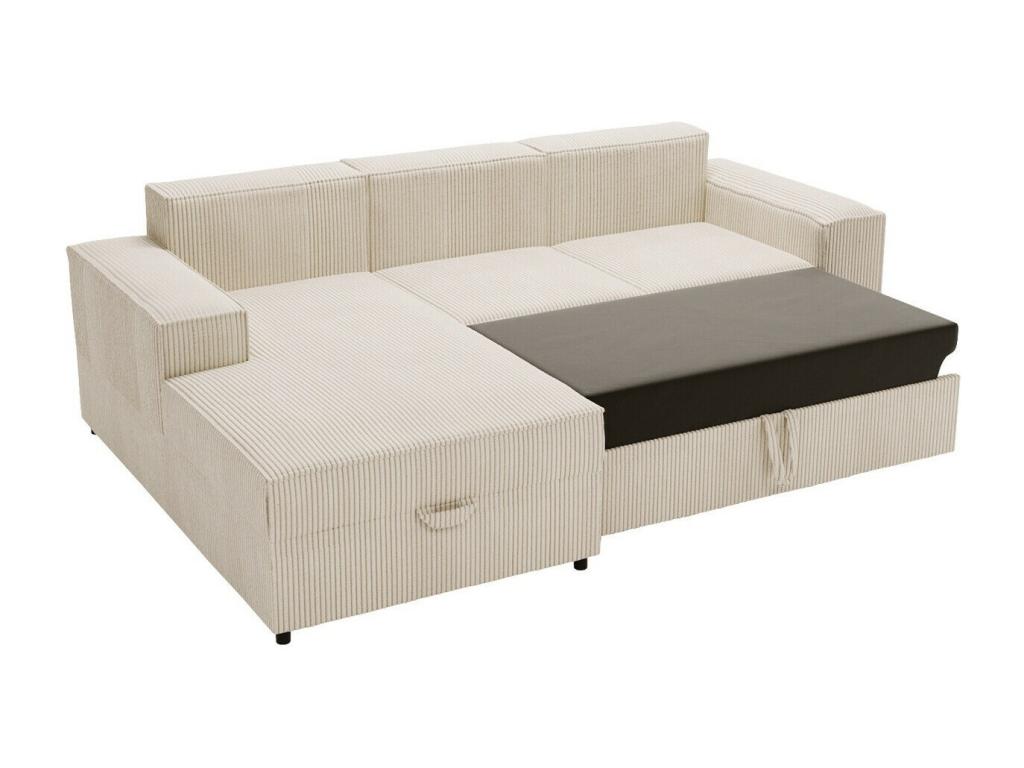 253 x 166 cm Sectional Sofa Wood Brown