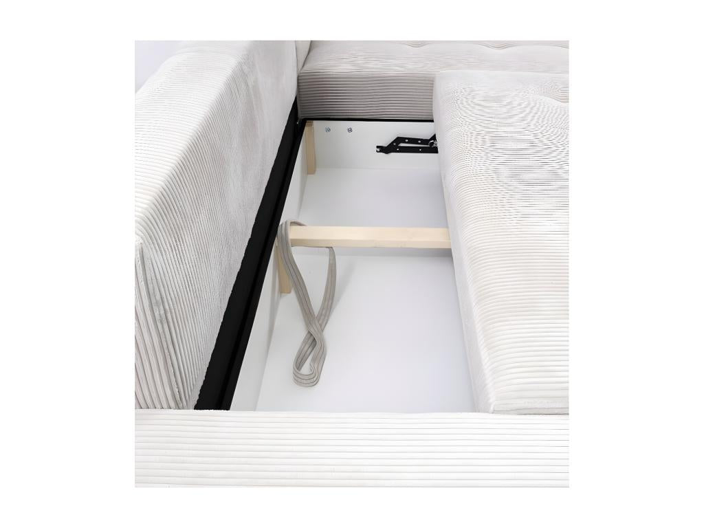 265 x 185 x 85 cm Sectional Sofa Velvet Metal Beige