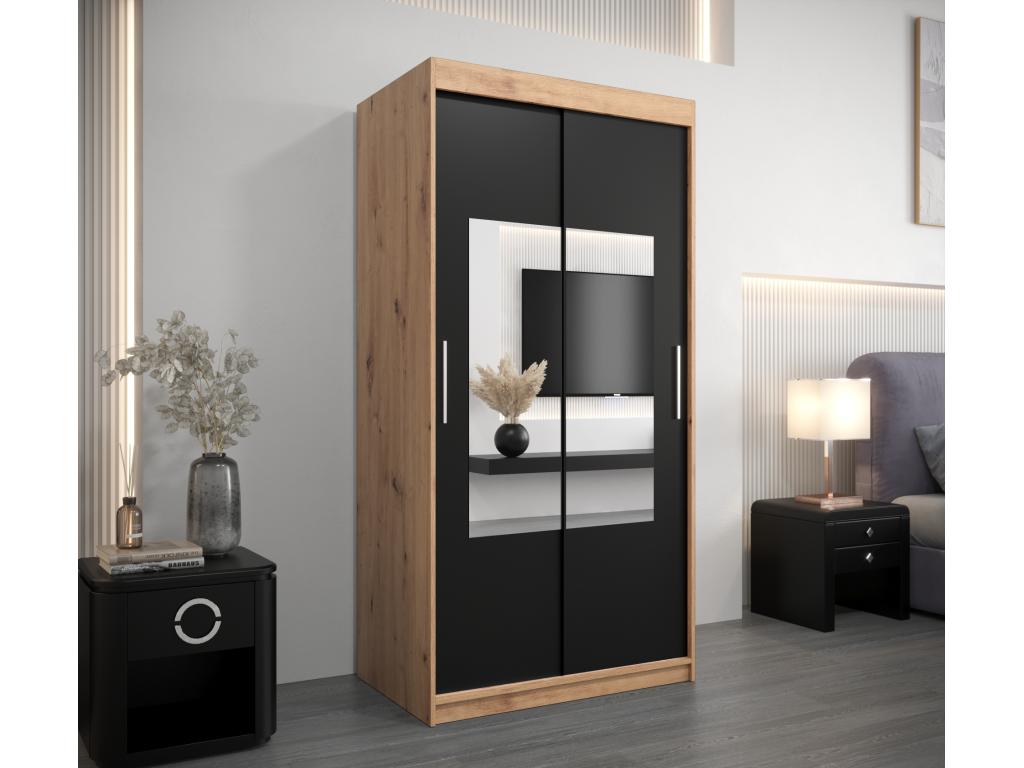 100 x 62 x 200 cm Wardrobe 2-door Silver