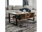 105 x 40 x 55 cm Coffee Table Wood Metal Black
