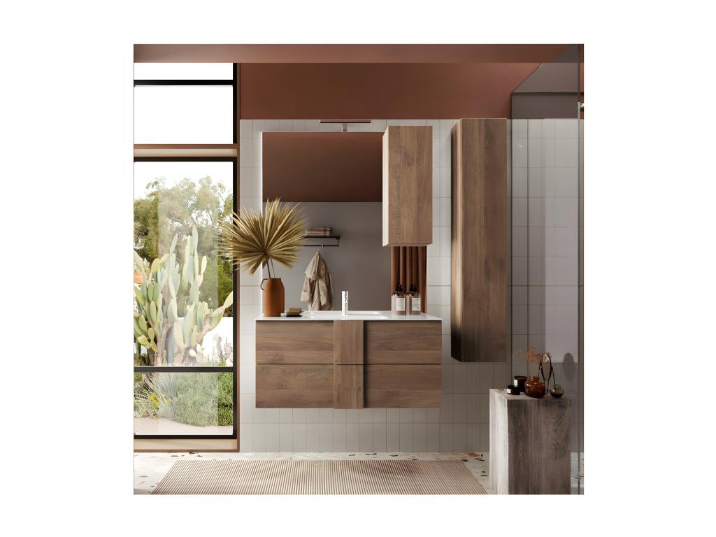 101 x 47 x 53 cm Countertop Sink Wood Dark Natural