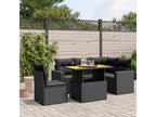 100 x 55 x 73 cm Patio Furniture Set 6-piece Resin Wicker Resin Black