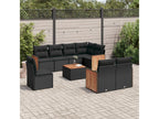 55 x 62 x 69 cm Patio Furniture Set 9-piece Resin Wicker Resin Black