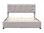 160 x 200 cm Box Spring Bed 4-drawer Wood Gray