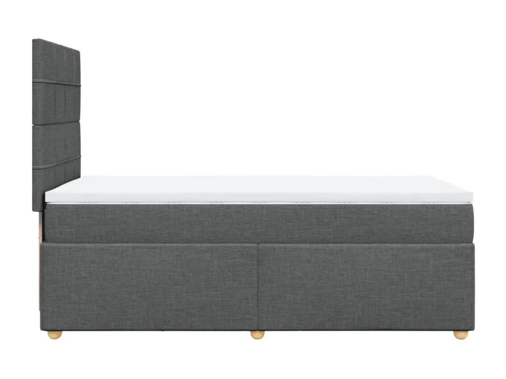90 x 190 cm Box Spring Bed Wood Fabric Gray