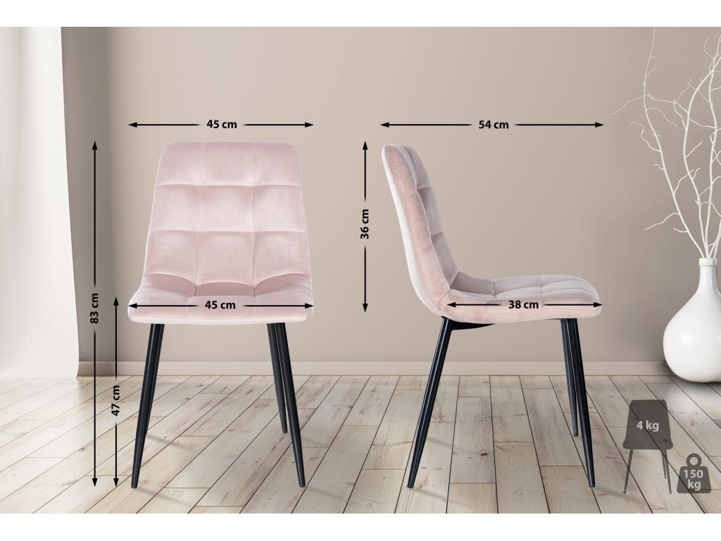 45 x 54 x 83 cm Chair Velvet Metal Pink