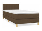 100 x 200 cm Box Spring Bed with Mattress Brown