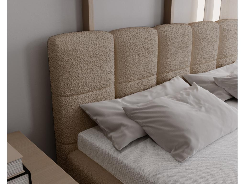 160 x 200 cm Box Spring Bed Wood Beige