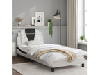 90 x 190 cm Bed Frame Faux Leather Leather White