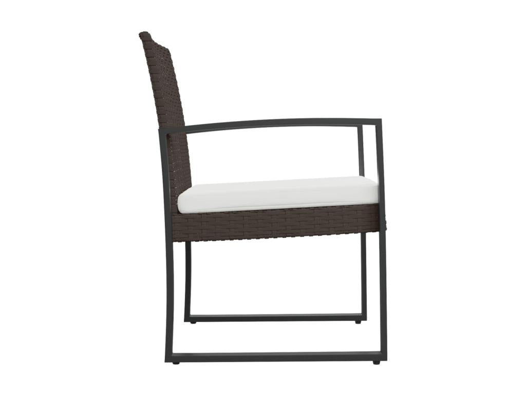 61 x 61 x 62 cm Chair Set of 2 Wood Rattan Black