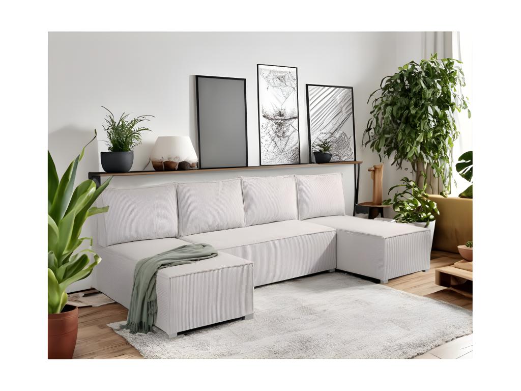 270 x 145 x 72 cm Sleeper Sofa Velvet Beige
