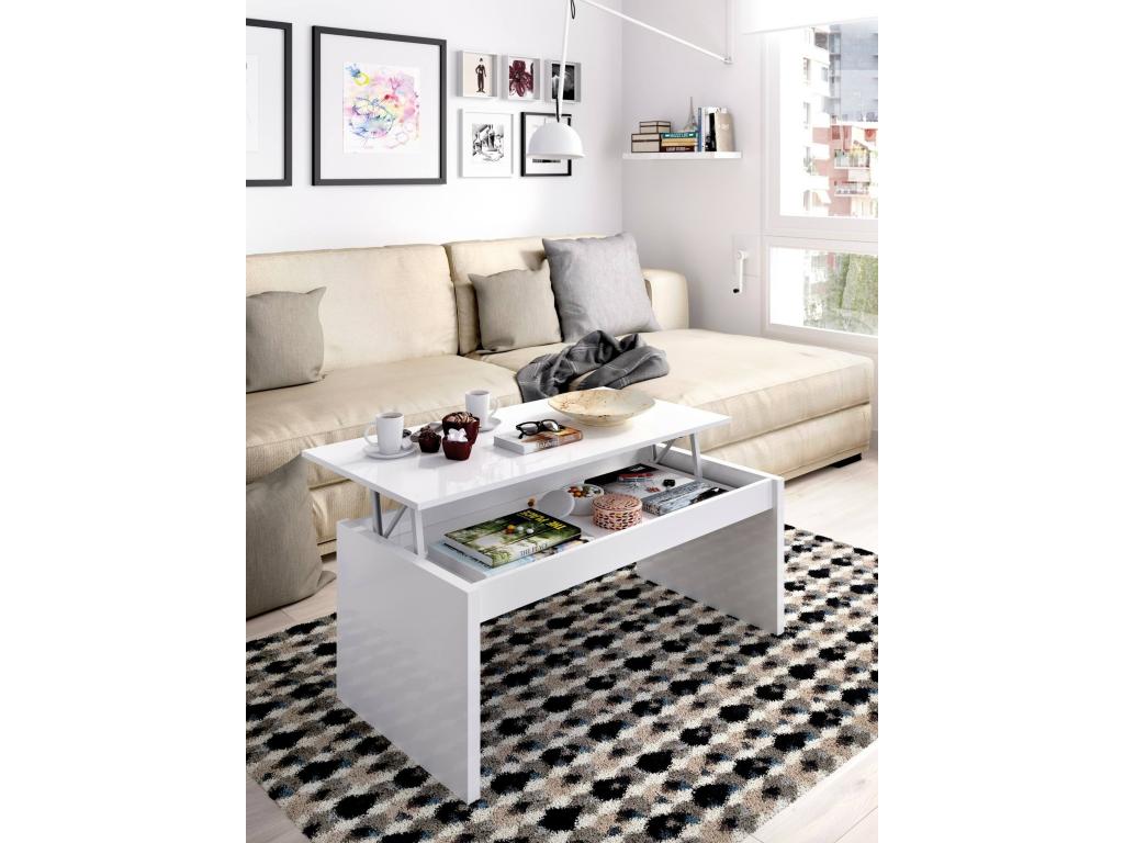 102 x 50 x 43 cm Coffee Table Wood White