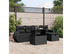 122 x 57 x 78 cm Patio Furniture Set 6-piece Resin Wicker Resin Black