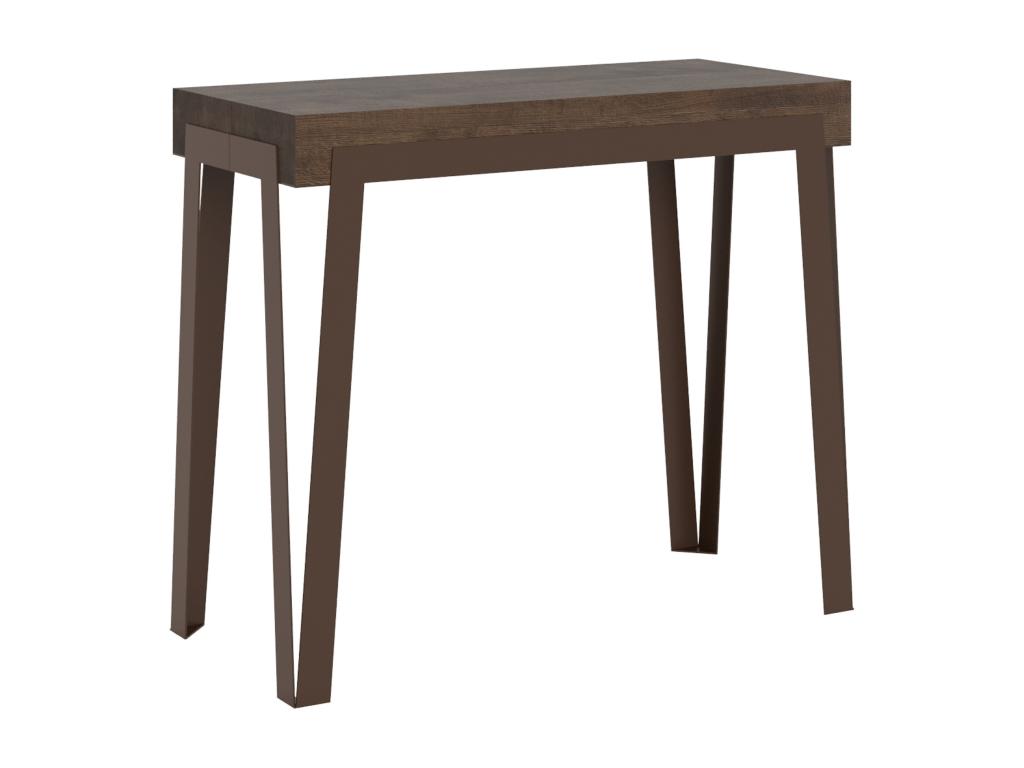 90 x 40 cm Console Table Extendable Metal Brown