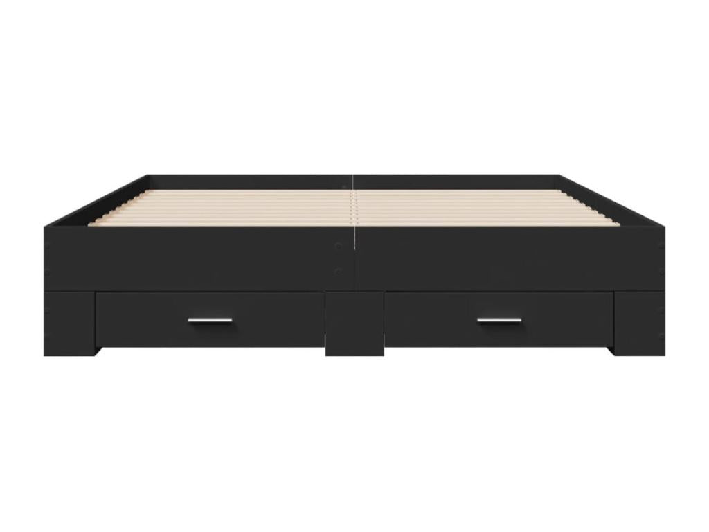 150 x 200 cm Bed Frame Wood Black