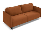 92 x 226 x 90 cm Sleeper Sofa Wood Velvet Terracotta