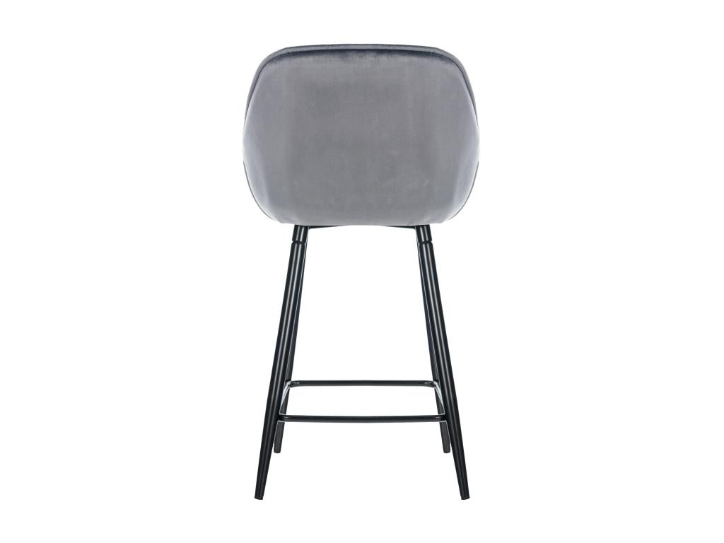 54 x 57 x 93 cm Stool Set of 2 Velvet Metal Charcoal Gray