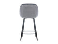 54 x 57 x 93 cm Stool Set of 2 Velvet Metal Charcoal Gray