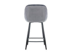 54 x 57 x 93 cm Stool Set of 2 Velvet Metal Charcoal Gray