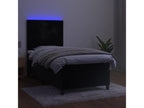 90 x 190 cm Bed Base with Mattress Wood Velvet Black