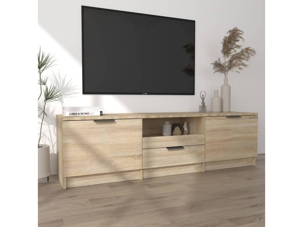 140 x 35 x 40 cm TV Stand Wood Brown