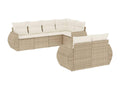 65 x 62 x 69 cm Patio Furniture Set 7-piece Resin Wicker Resin Beige
