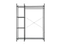 110 x 40 x 150 cm Clothing Rack Steel Gray