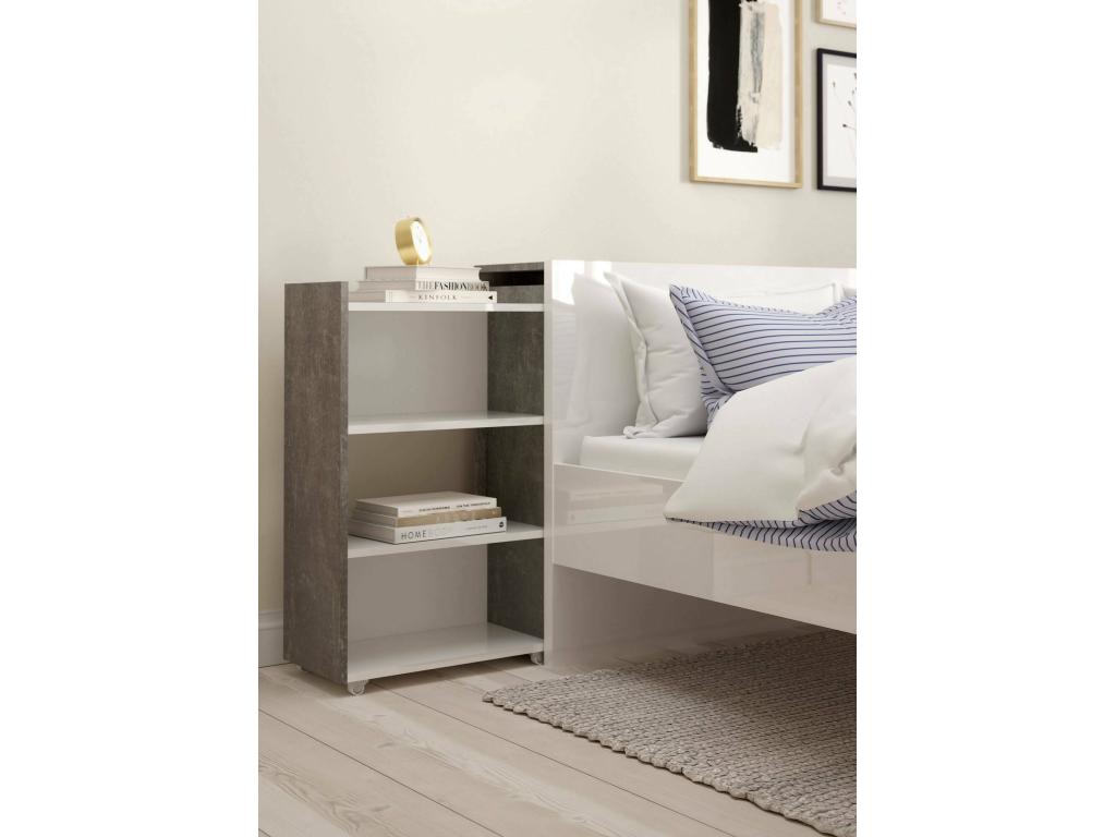 165 x 26 cm Nightstand Wood Light Gray