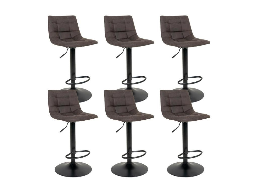 43 x 43 x 88 cm Stool Set of 6 Fabric Steel Gray