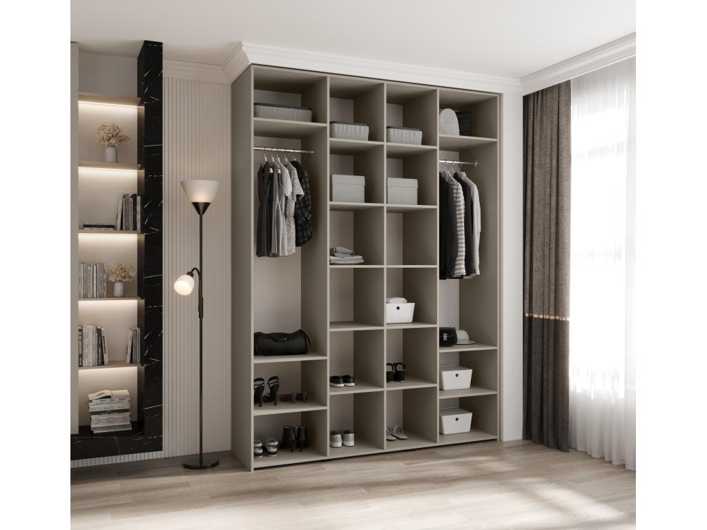 180 x 50 x 245 cm Wardrobe 4-door Gold