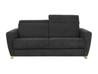 192 x 95 x 100 cm Sleeper Sofa Adjustable Headrests Wood Velvet Gray