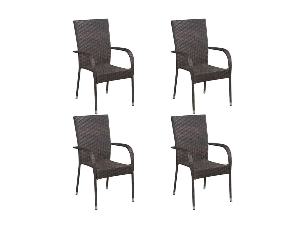 60 x 64 x 67 cm Outdoor Dining Set 5-piece Resin Wicker Resin Brown