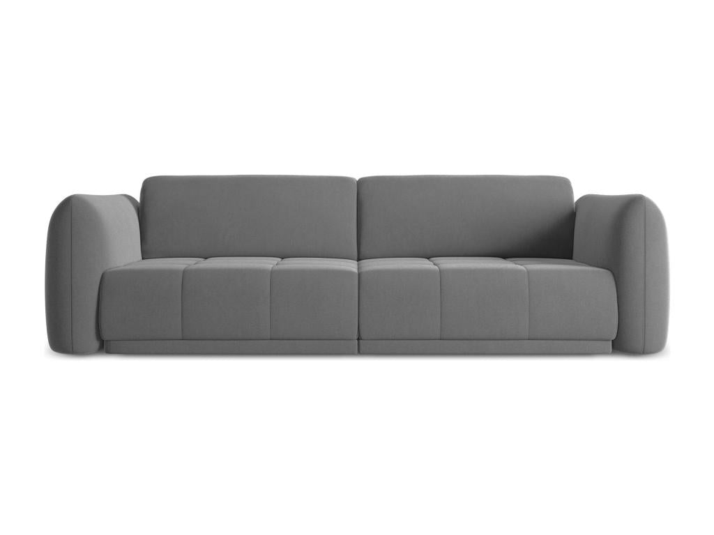 105 x 250 x 74 cm Sofa Wood Velvet Gray