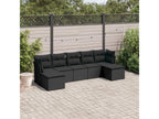 55 x 62 x 69 cm Patio Furniture Set 7-piece Resin Wicker Resin Black