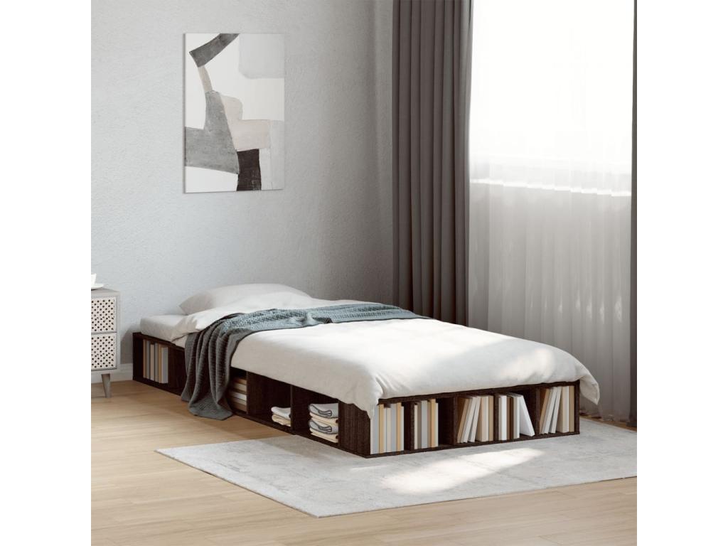 75 x 190 cm Bed Frame Wood Brown