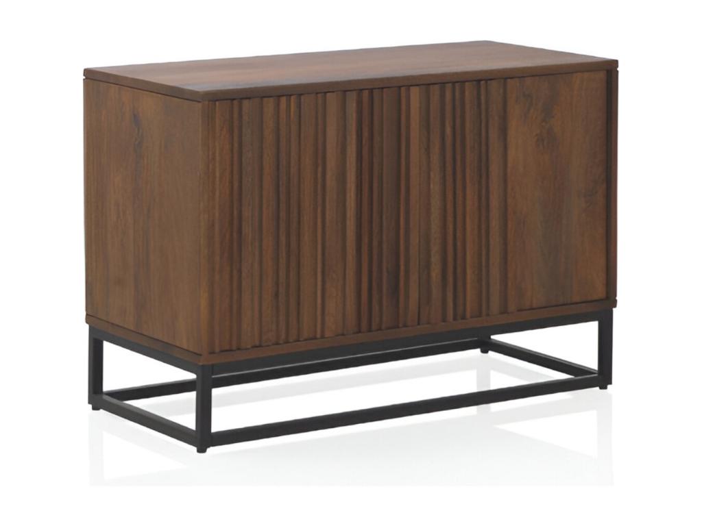 85 x 40 x 60 cm Sideboard Mango Wood Metal Dark Natural
