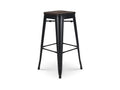 43 x 43 x 76 cm Stool Wood Metal Black