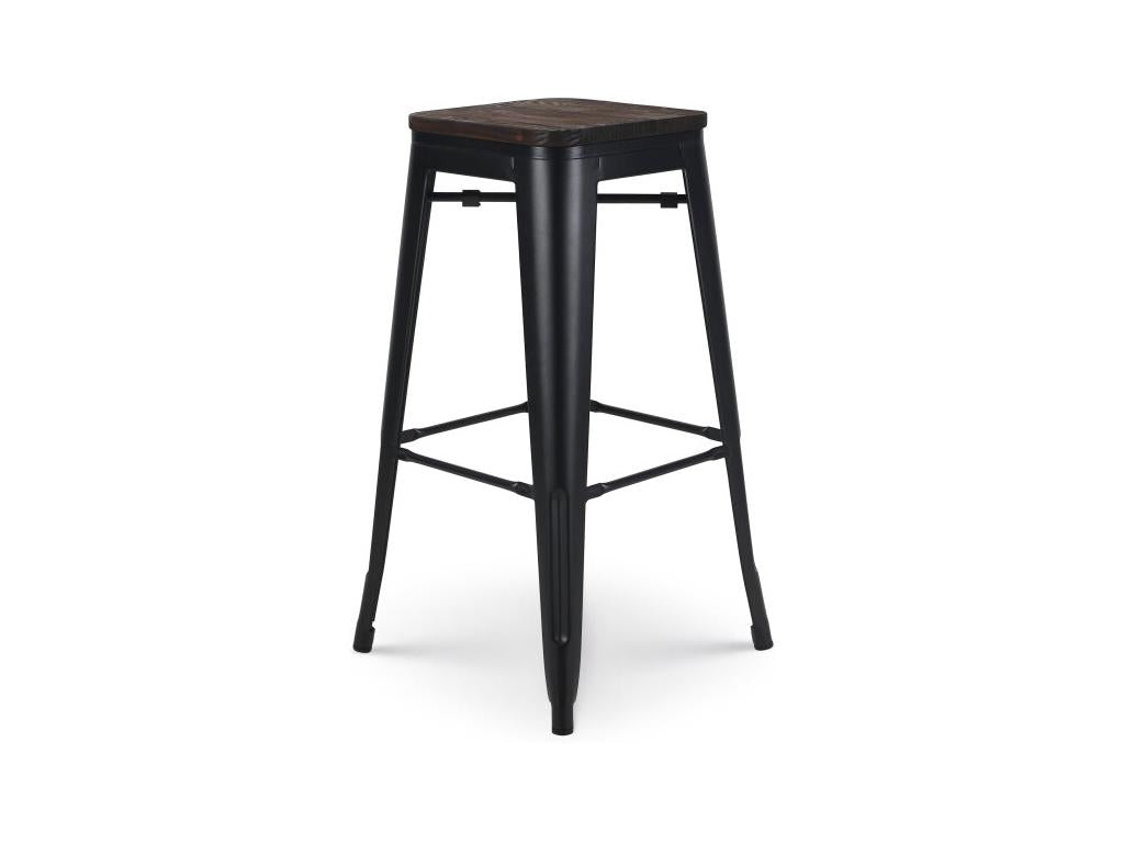 43 x 43 x 76 cm Stool Wood Metal Black