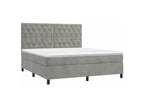 160 x 200 cm Box Spring Bed Velvet White