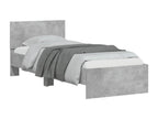 75 x 190 cm Bed Frame Wood Concrete Finish Gray