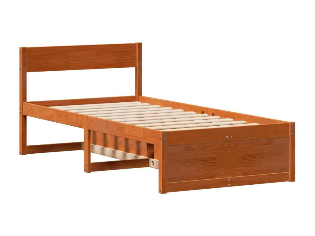 90 x 200 cm Bed Frame without Mattress Wood Brown