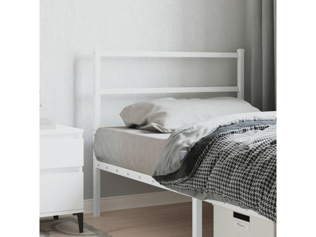 112 x 3 x 90 cm Bed Metal Steel White