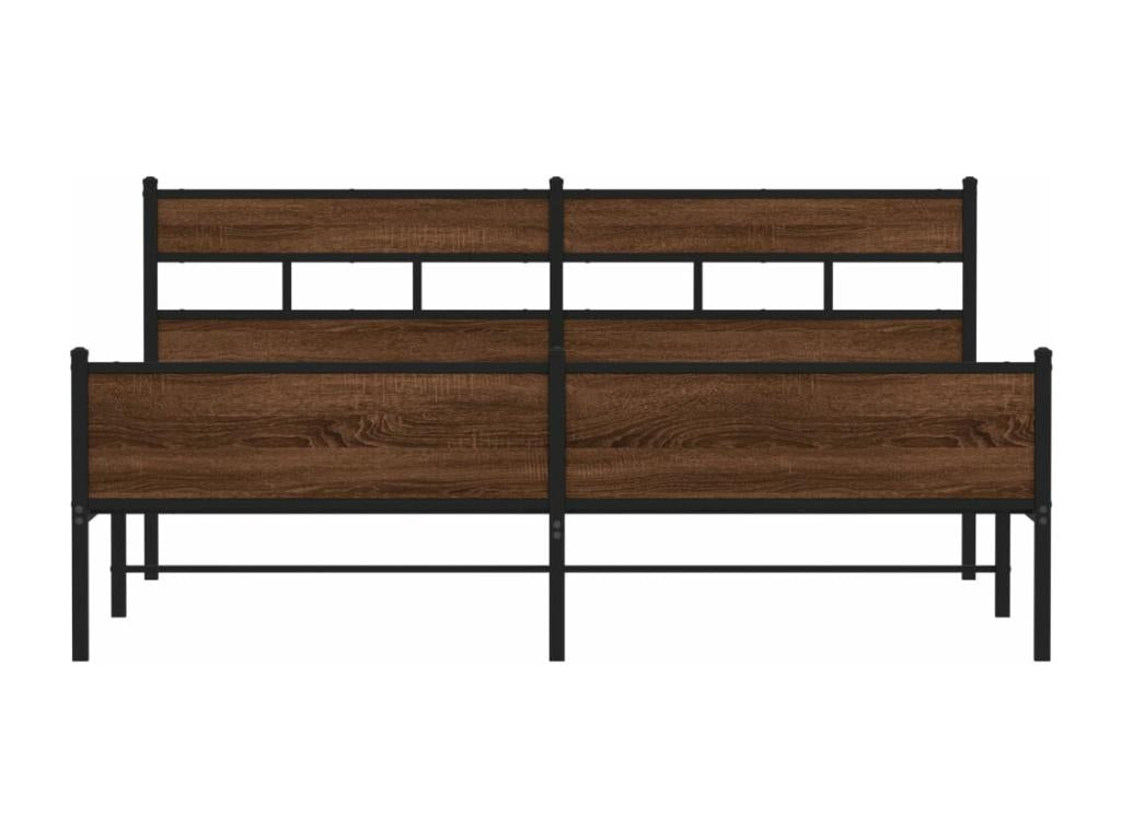 200 x 200 cm Bed Frame without Mattress Wood Metal Brown