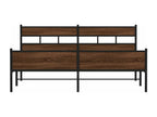 200 x 200 cm Bed Frame without Mattress Wood Metal Brown