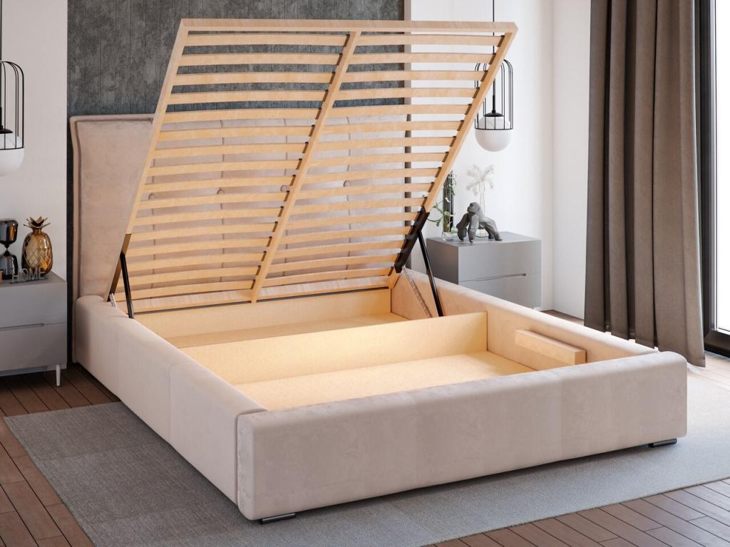 200 x 200 cm Bed Solid Wood Velvet Green