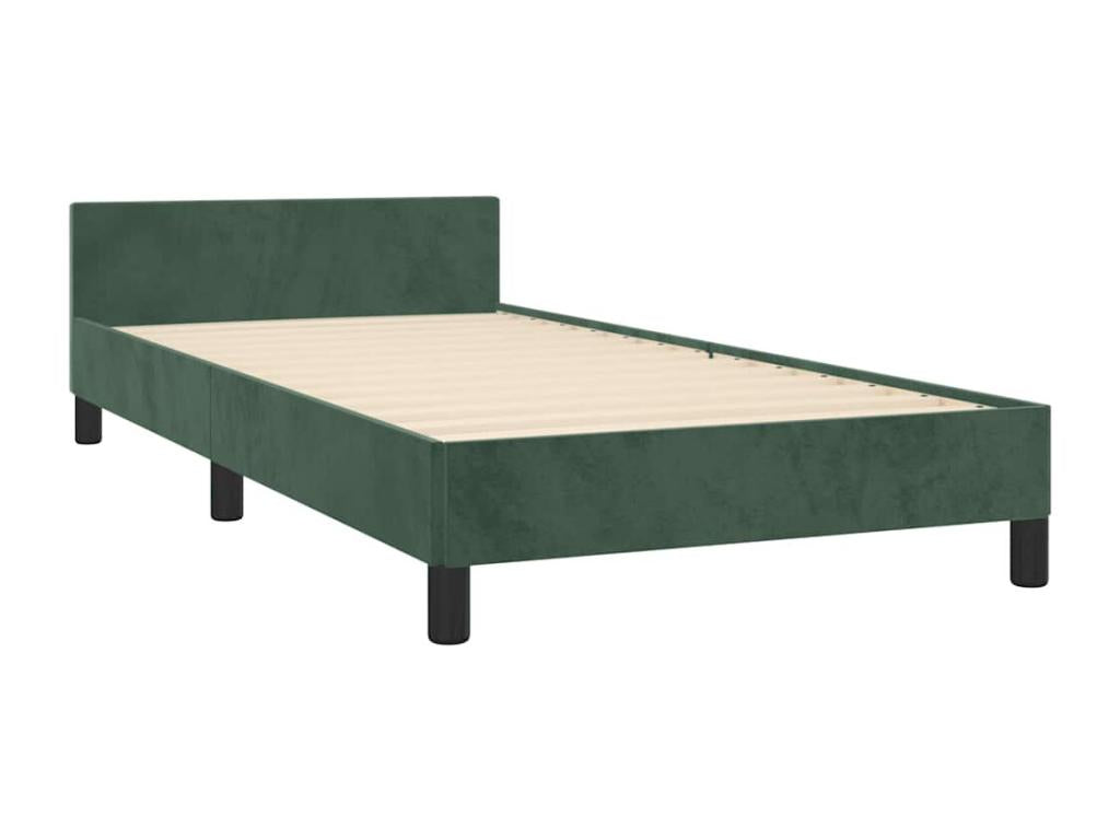 90 x 200 cm Bed Frame without Mattress Velvet Green